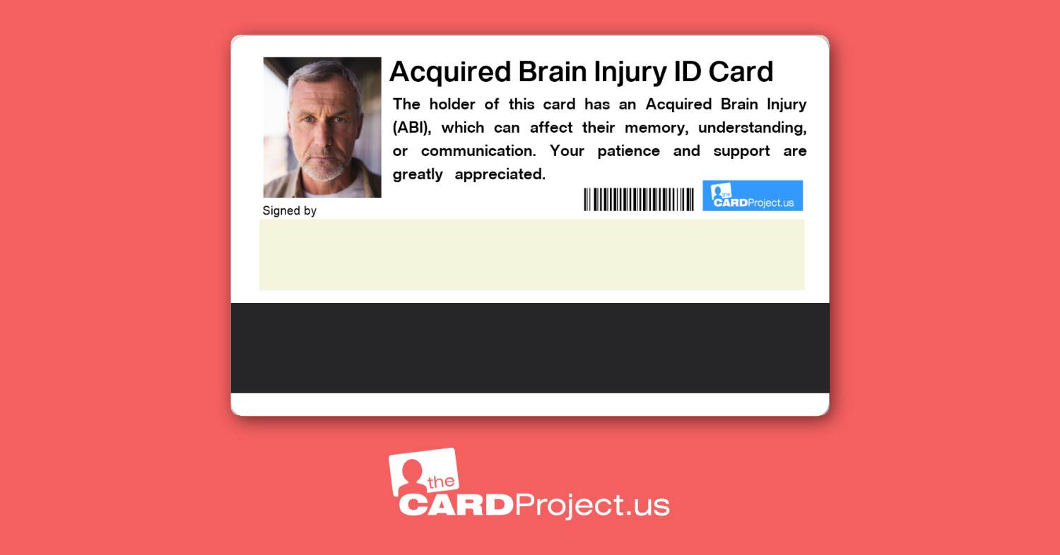 Acquired Brain Injury ID Card (REAR)